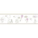  Rasch Textil selbstklebende Papierborte Bordüre - Kollektion Disney Fantasy Deco P35212 Winnie Pooh weiß beige rosa