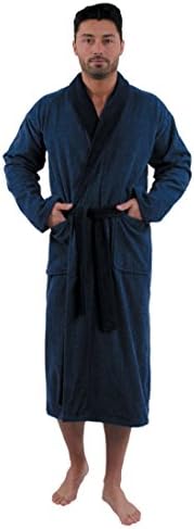 Carl Ross Men's bathrobe artnr. 385200 Velours met sjaalkraag - blue - 52/54