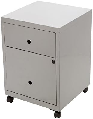 Pierre Henry 2 Drawer Maxi Filing Cabinets A4 (Silver On Wheels)