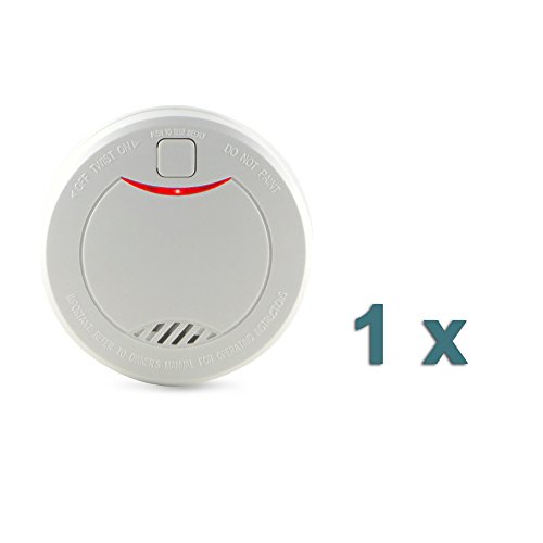 Slabo Rauchmelder / Feuermelder / Brandmelder mit 10 Jahres-Batterie und fotoelektrischen Sensor – WEISS – 1er Set - 2