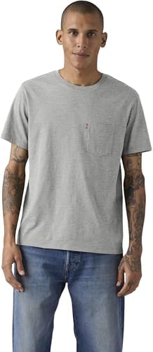 Levi's Maglietta da Uomo a Maniche Corte Classic Pocket Tee, Mid Tone Grey Heathe, L