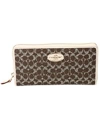 COACH-Cartera, diseño de mujer, cierre con cremallera, monedero, bolsillo trasero, diseño de chocolate, almohadillas-Female beige