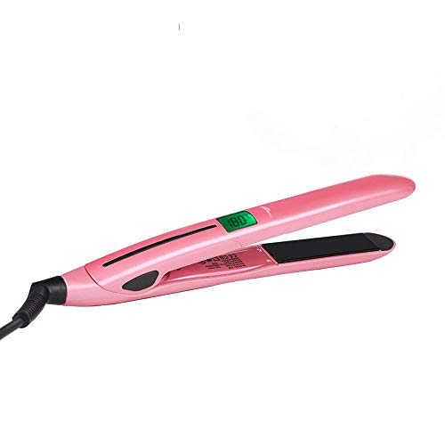 LCD Hair Straightener Buckle Bangs Curler Does Not Hurt Hair Straightening Dual-Use Electric Splint 110V-220V Voltage Pink