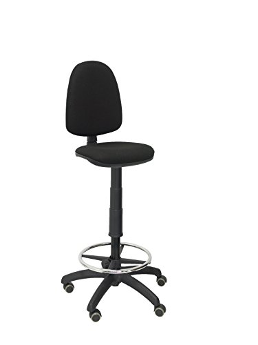 Piqueras and Crespo t04cp – Ergonomic Stool, Adjustable In Height, Hoop Footrest and Wheels Parquet black