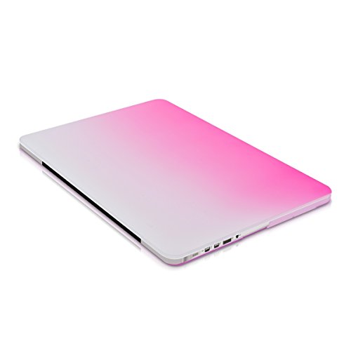 kwmobile Hardcase Laptop Hülle für Apple MacBook Pro Retina 13″ (ab Ende 2012) – Zwei Farben Design Pink Transparent dünne gummierte Schutzhülle Cover Case Tasche - 4