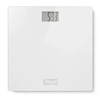 Sansui Digital Personal Human Body Weighing Scale, Bathroom Weight Machine with Large LCD Display, 150 kg (White)