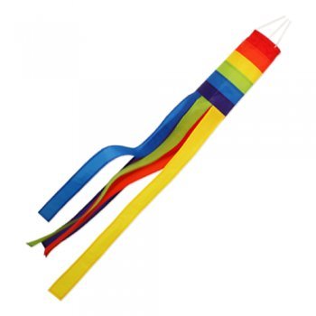 Windsack – 100 Rainbow – UV-beständig und wetterfest – Ø11cm, Länge: 100cm – inkl. Kugellagerwirbelclip (Rainbow) - 3