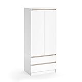 baby schranksicherung Kleiderstange Vicco Kleiderschrank Emma - Kinderzimmer Baby Jugendzimmer Kinderschrank Schrank 2 Türen Schubladen Weiß Sonoma