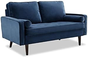 Home Detail Velvet Fabric 2 & 3 Seat Sofa Suite Couch Set Upholstered Luxury Living Room Suite (Blue, 2 Seater Sofa Only)