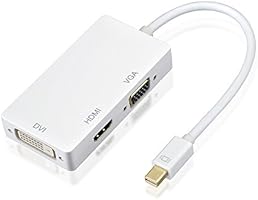 VicTsing 3 in 1 Gold Plated Mini DisplayPort Thunderbolt to HDMI/DVI/VGA Display Port Cable Adapter for Apple Mac Book MacBook Pro MacBook Air Mac mini, Microsoft Surface Pro & Pro 2 3