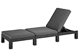 Allibert by Keter Daytona Sunlounger - Graphite with Grey Cushion (Garden &amp; Outdoors)