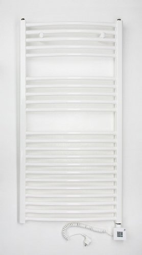 Preisvergleich Produktbild Elektrobadheizkörper, weiss, gerade, hochwertig, in verschiedenen Größen erhältlich, inkl. Heizstab und verschieden wählbaren Heizpatronen, Handtuchtrockner, Handtuchhalter (KTX 4, 1175h x 500b)