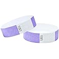 Tyvek Wristbands 3/4 inch 100 Pack, Paper Like Bracelets Used for Events, Nightclubs, waterparks etc. Lavender