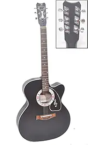 A,Acoustio 41 inch 21 fret black matt finish venus acoustic guitar. with cover,1set string,2plectums, 1belt.