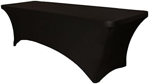 6Ft Foot Folding Plastic Trestle Table & Black Tablecloth - For Catering Camping Markets Partys Bbq'S