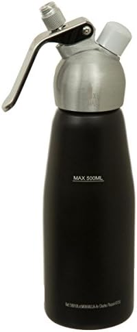 5 piece set : Aluminium kitchen siphon + 3 tips + 1 brush - Capacity 500 ml - Colour BLACK