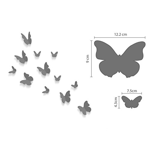 Walplus WS1013 3D Spiegel Schmetterling Wand Sticker, Mehrfarbig - 4