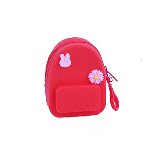 Preisvergleich Produktbild Winice Tragbare Geldmünzbeutel Tasche, Schultasche Kleine Schutzhülle Aufbewahrungsbox Tasche für Schlüssel Karten USB Sticks, Kabel Münze Cash - Rot