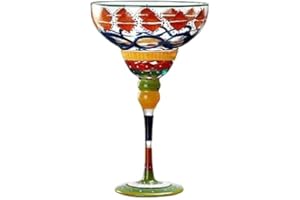 HIWHALE Copas de Vino para Margaritas Coloridas Hechas a Mano, Exquisita cristalería para cócteles sin Plomo para Bodas, Fiestas, Copas únicas, Confeti, Margaritas, Martinis, cócteles, Agua