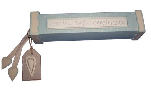New Baby Boy Blue & Cream Birth Certificate Holder Christening Gift