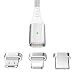Produktbild LAMA Magnet Ladekabel Magnetisches USB Datenkabel 1,2M 2,4A High Speed Sync und Schnellladekabel mit Blitz Typ C Micro USB Adapter für Phone Android Windows Phone Silber