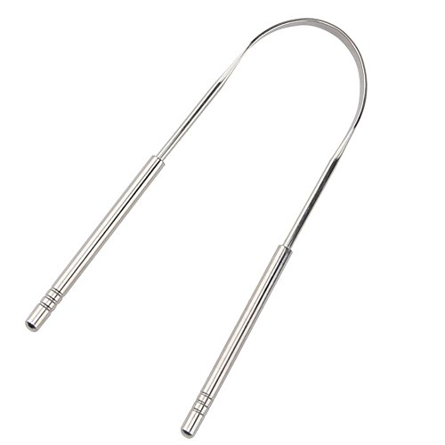 CGBOOM Gratte Langue, Gratte-Langues en Acier Inoxydable, Avec Poignées Ergonomiques, Recommandés par les Dentistes