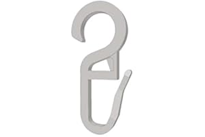 Stylelex Hochwertige Überklipshaken, Faltenlegehaken, Gardinenhaken mit 10 mm Öse - Farbe: Transparent - Qualität Made in Germany - Für 28mm Rundringe (100)