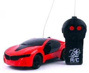 HK TOYS 3D Light Fast Speed Modern 2 Function Remote Control Racing Car Toy for Kids, Adults, Boys, Girls(Color May Vary) (Red)