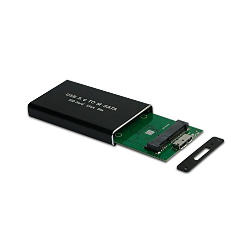 Preisvergleich Produktbild Mobile Festplattenbox / Festplattenkassette für hohe Geschwindigkeit, MSATA auf USB3.0 SSD, Aluminiumlegierung, schwarz