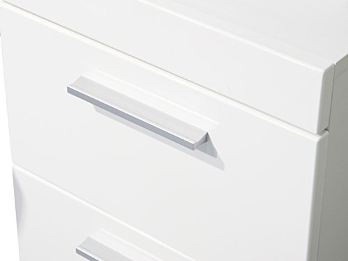 trendteam AD80201 Bad Kommode Schrank Weiss Hochglanz Fronten, BxHxT 37x79x31 cm - 3