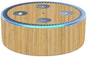 Skins4u Aufkleber Design Schutzfolie Sticker kompatibel mit Amazon Echo Dot 2.Generation Eiche