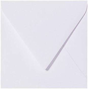 KARTEN24PLUS 75 Square Envelopes 155 x 155 mm 15.5 x 15.5 cm White with Triangular Flap Worldwide Unique without Moistening The Self-Seal
