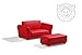 RED PU LEATHER LAZYBONES KIDS TWIN SOFA Chair/Seat/Armchair/Sofa for Children/Childs
