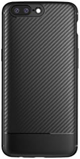 Mobiusphy Applicable To OnePlus 5 Mobile Shell Protective Case [Carbon Fiber] [Soft Silicone] [Anti-Skid] [Anti-Fingerprint],Black