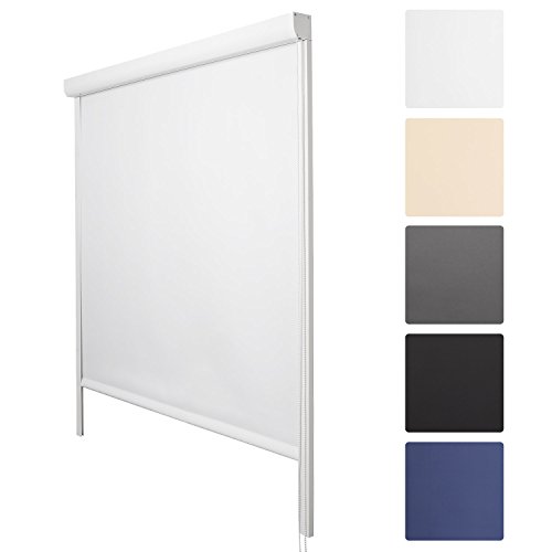 Sol Royal® Kassettenrollo SolReflect 120x175cm weiß Thermorollo - seitliche Führungsschienen - Befestigung ohne Bohren