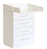 Polini Kids Wickelkommode Wickeltisch Kommode Simple 1560 weiß