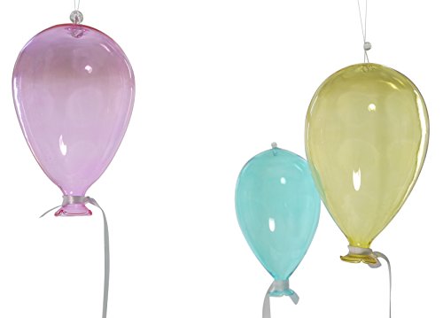 khevga Deko-Ballon aus Glas zum hängen 3er Set