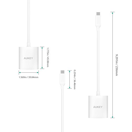 AUKEY USB C Adapter auf Gigabite Ethernet Aluminium RJ45 10/100/1000 bit Ethernet Konverter für Type C Geräte inklusive MacBook Pro 2016, Google ChromeBook Pixel, usw. - 4