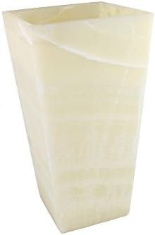 White Onyx Marble Flower Vase in Conical Form 30 x 16 x 16 cm