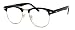 Produktbild 50er Jahre Retro Nerd Brille Halbrahmen Hornbrille Clubmaster Stil Rockabilly Streberbrille (Schwarz / Gold)