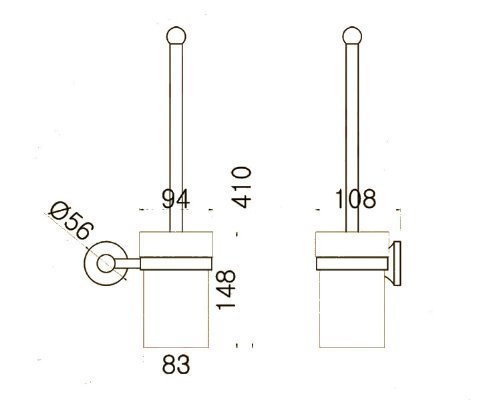 Hiendure ®Toilettenbürstenständer WC-Bürstenhalter Rollenhalter WC-Garnitur Klobürste Klobürstenhalter Glas Bürste Standfuß - 4