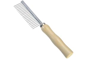 Camon® Hundekamm mit 21 Zähnen und Holzgriff - grob