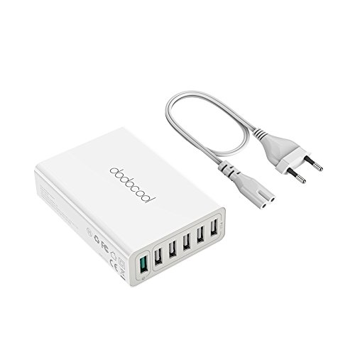 dodocool Quick Charge 3.0 USB Ladegerät mit 6 Ports 58W Schnellladegerät, 1x QC3.0 und 5x USB 2.0 Port mit 1.5m abnehmare Netzkabel - 9