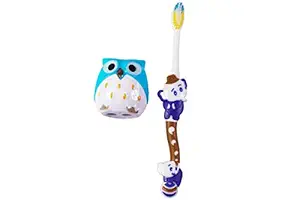 Ole Baby Cute Kids Teeth Clean Brushes Cartoon Print with a Pretty Owl Shape Pencil shapner