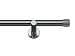 Produktbild Dekobase Vorhang Gardinenstange Metall Andrax Wand Montage komplett Set, 20 mm Ø, Edelstahl-Optik, 140 cm