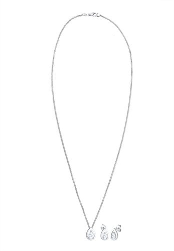 Elli-Damen-Schmuckset-Halskette-Ohrringe-Tropfen-925-Silber-Zirkonia-Tropfenschliff-090322291745
