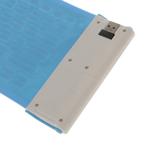 MagiDeal Faltbar USB-Empfänger Silikon Tastatur Wireless Bluetooth Keyboard 2.4Ghz für PC, Laptop & Notebook – Blau - 6