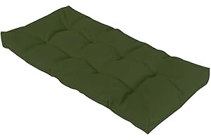 XINWANHONG Coussin de Banc Extérieur 1 2 3 ou 4 places, 8cm Coussins de Balancelle Jardin Imperméable Antidérapant Mobilier d'extérieur Coussin d'assise Rectangulaire Pour Terrasse Fenêtre,Dark green,45x45cm