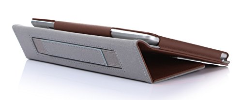 Leichtgewichtler Leder Tasche Hülle Schutzhülle Case für Der neue Acer Iconia Tab 8.0″ A1-840 FHD 8″ Zoll Tablet Pc + Displayschutzfolie + Stylus Pen (Braun) - 6
