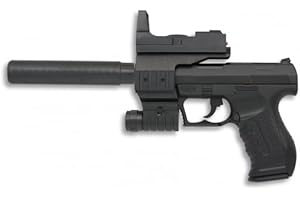 MARTINEZ ALBAINOX AB Pistola Airsoft Aire Suave 6mm Ming XING Potencia 0,50 Julios Cuerpo PVC Airsoft Replica Paintball Caza Supervivencia tactico Senderismo Camping Outdoor Albainox 38286 + Portabotellas de regalo